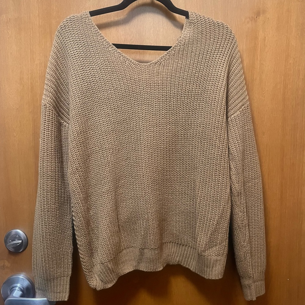 Love Tree Knit Backless Sweater